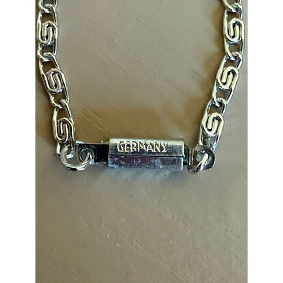 Germany Silver Tone Necklace | Snail Link Art Deco - Picture 3 of 4